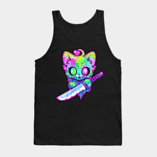 Zombie Cat Samurai EDM Festival Rave Tank Top